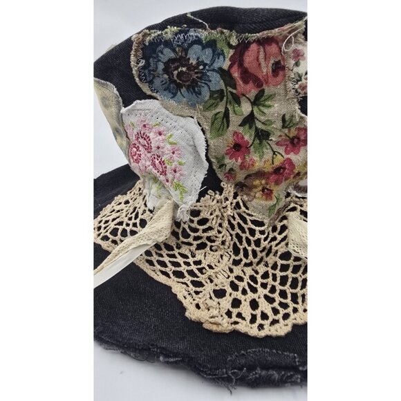 OOAK Magnolia Boho Stove Pipe Top Hat Indie Upcycled Cat Floppy Adjustable S - L - Picture 14 of 16